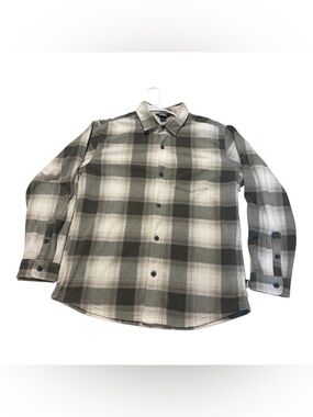 Bauer Olive and White Plaid Long-Sleeve Button-Down Shirt